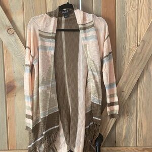 Chic Multicolor Open-Front Cardigan